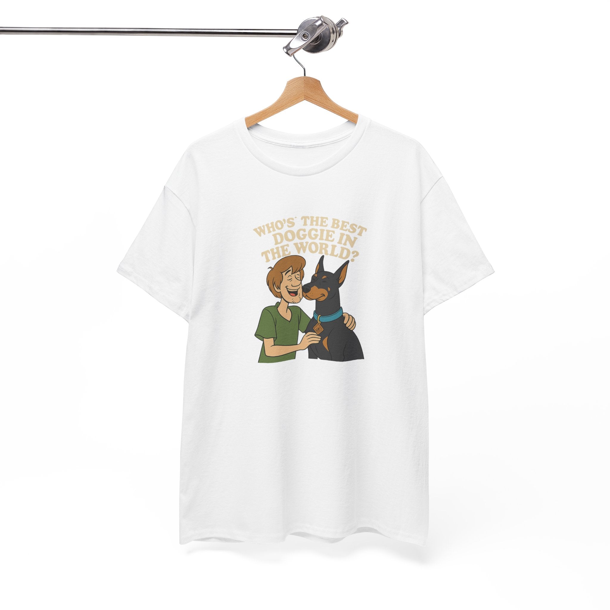 Best Doggie in the World Tee – Fun Cartoon Doberman Shirt, Dog Lover Gift, Unisex Pet Apparel