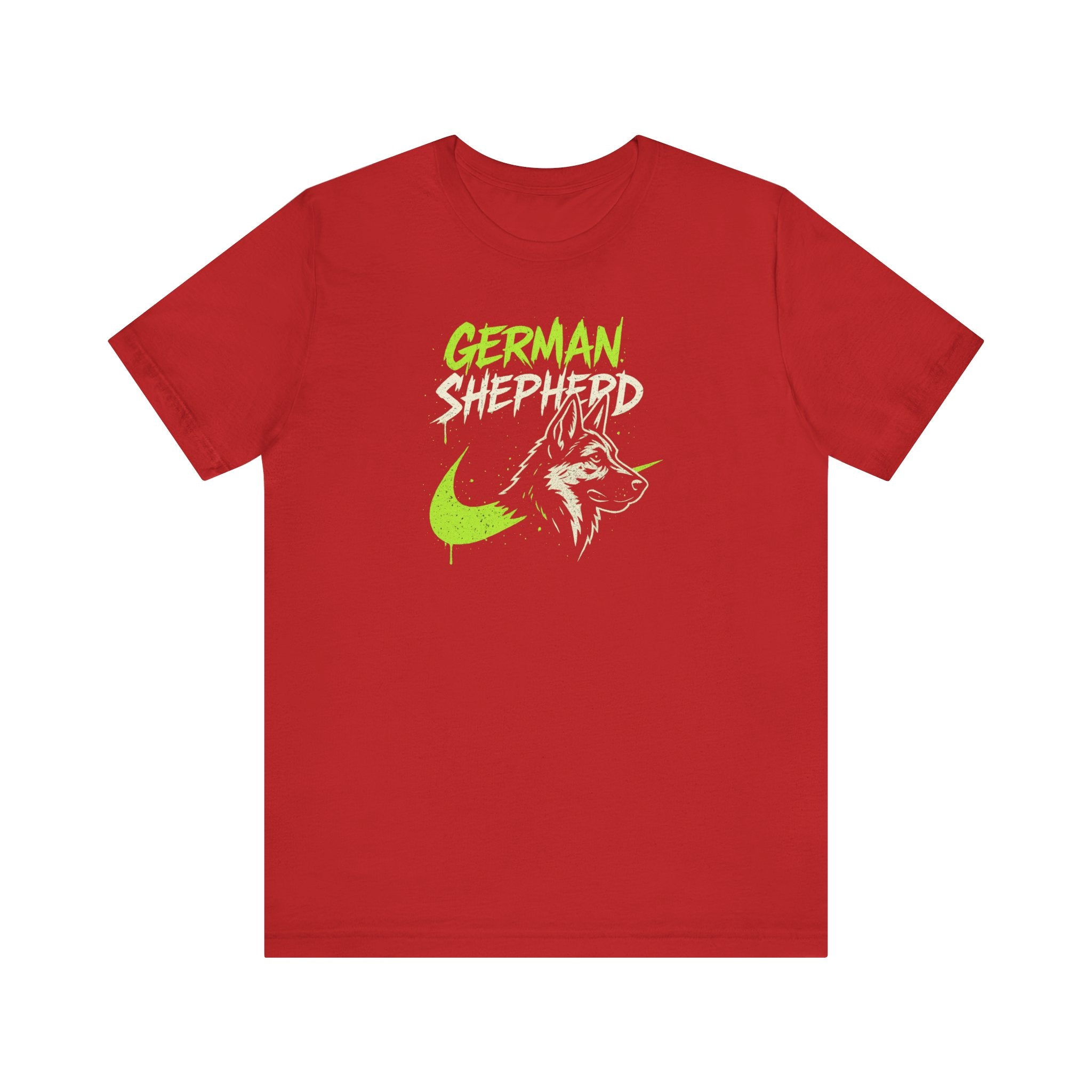German Shepherd Graphic Tee – Bold Dog Lover Shirt, Neon Streetwear Pet Apparel, Unisex T-Shirt