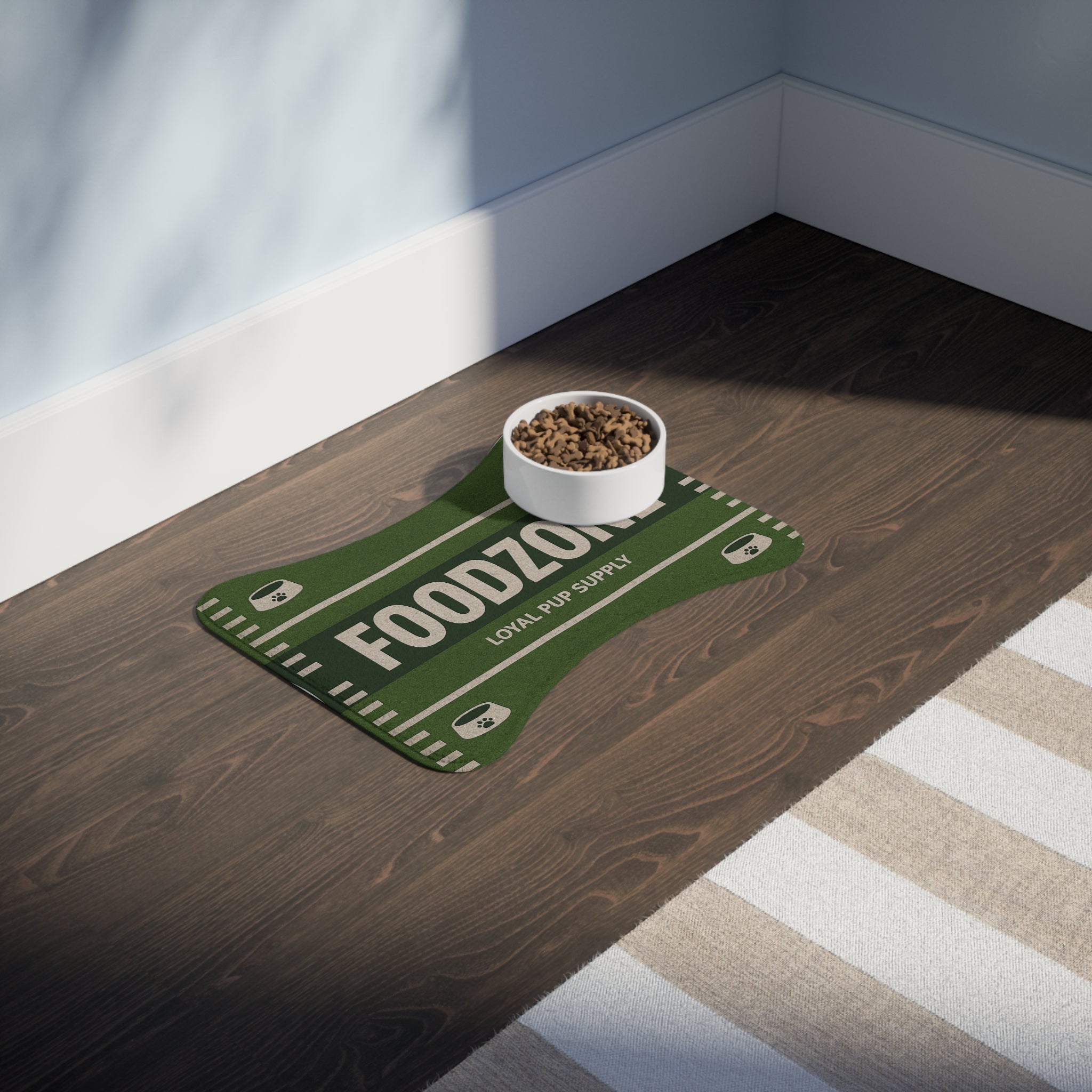 Foodzone Pet Feeding Mat- Football Field Dog Food Mat, Non-Slip Puppy Feeding Station, Loyal Pup Supply Exclusive - Accessories