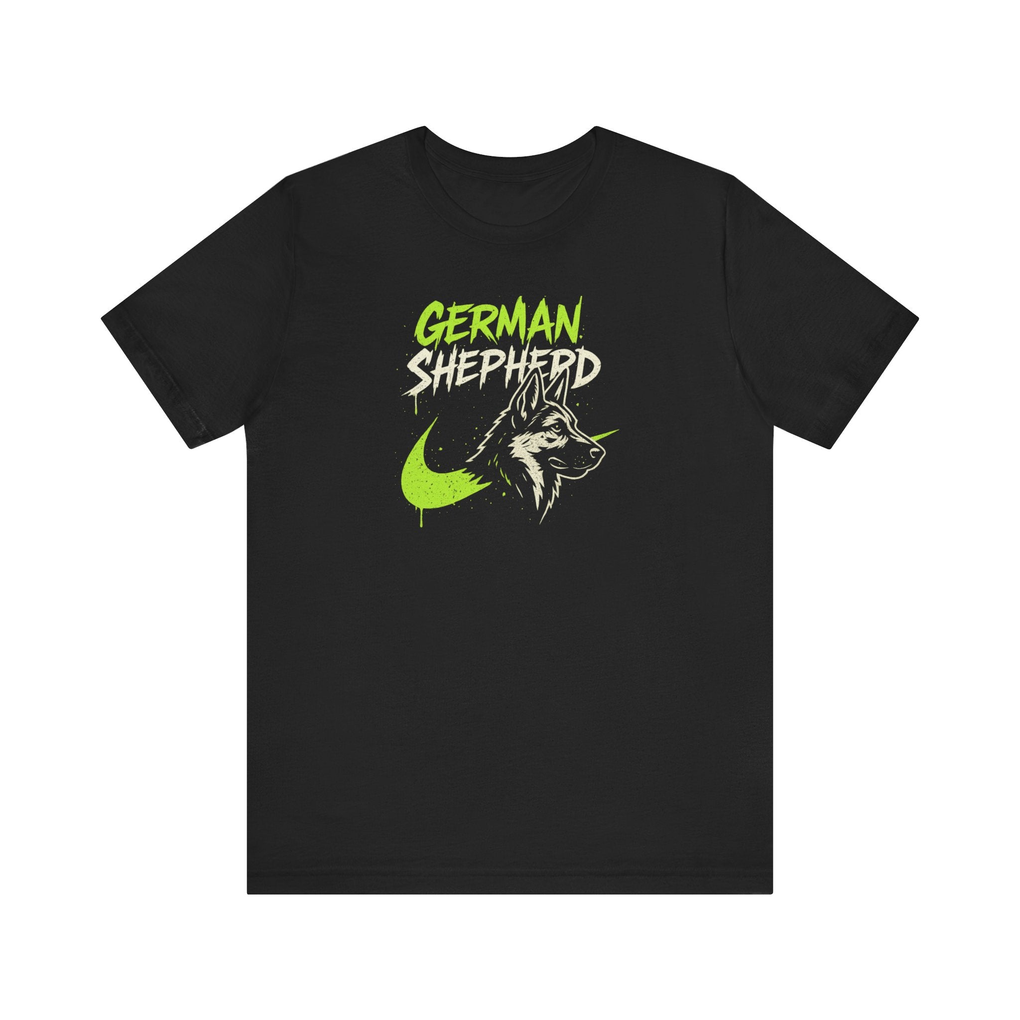 German Shepherd Graphic Tee – Bold Dog Lover Shirt, Neon Streetwear Pet Apparel, Unisex T-Shirt