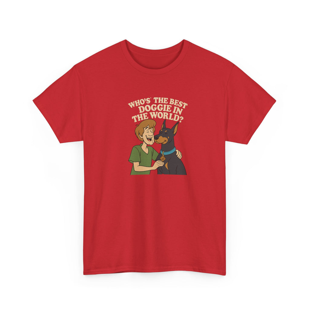 Best Doggie in the World Tee – Fun Cartoon Doberman Shirt, Dog Lover Gift, Unisex Pet Apparel