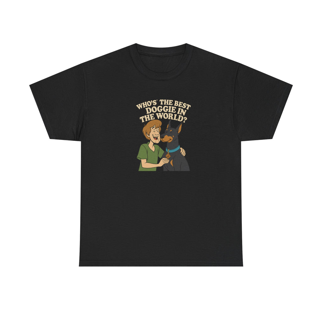 Best Doggie in the World Tee – Fun Cartoon Doberman Shirt, Dog Lover Gift, Unisex Pet Apparel