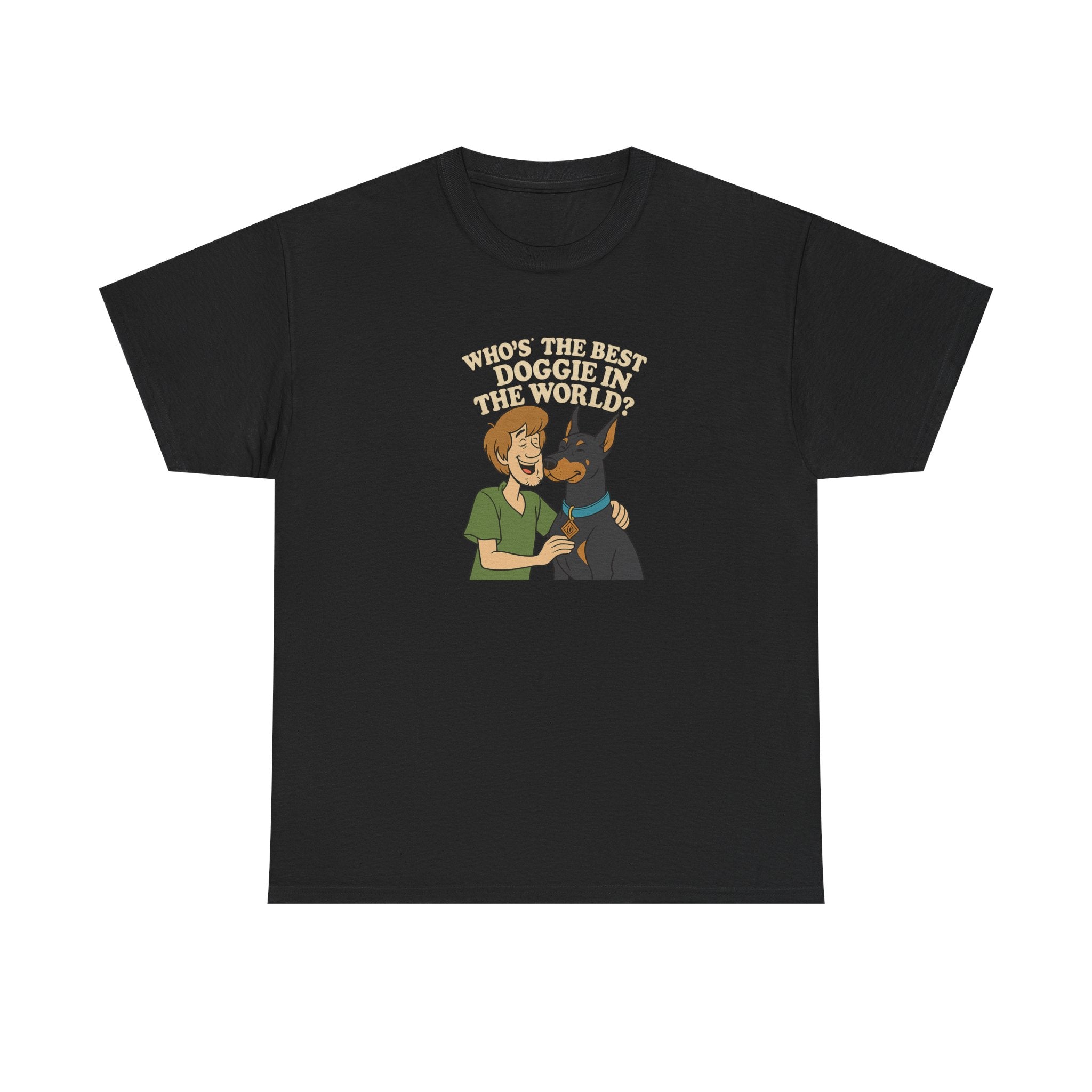 Best Doggie in the World Tee – Fun Cartoon Doberman Shirt, Dog Lover Gift, Unisex Pet Apparel
