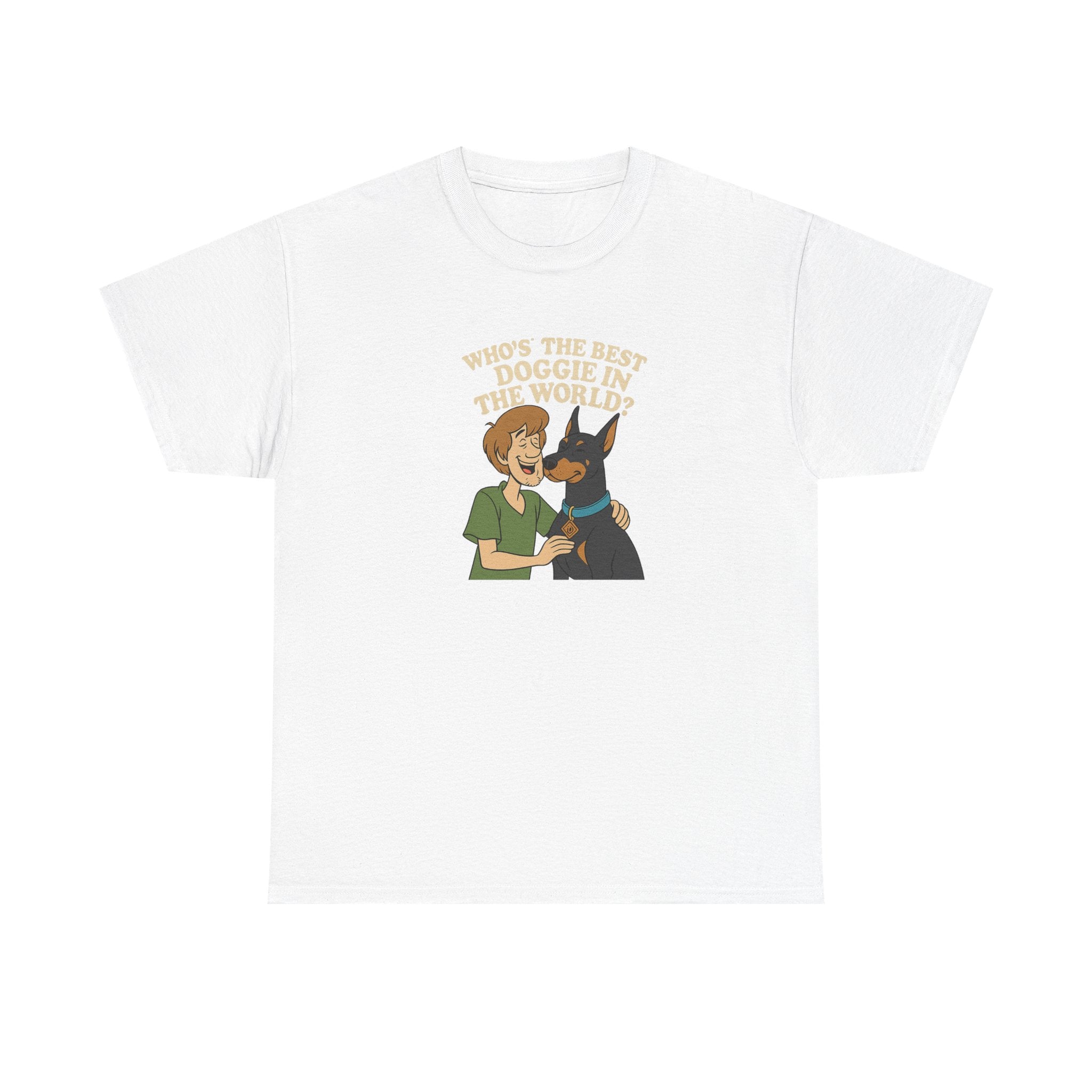 Best Doggie in the World Tee – Fun Cartoon Doberman Shirt, Dog Lover Gift, Unisex Pet Apparel