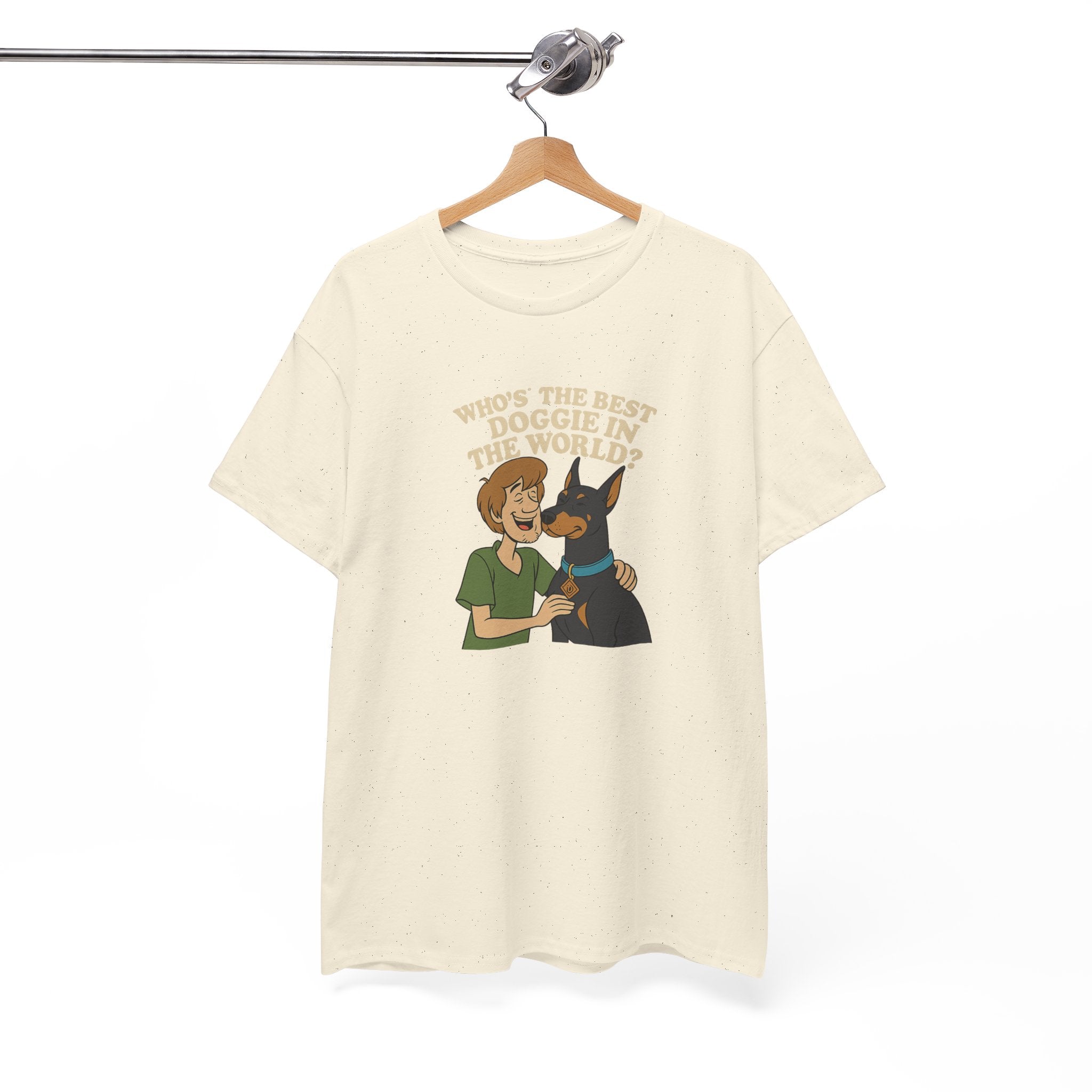 Best Doggie in the World Tee – Fun Cartoon Doberman Shirt, Dog Lover Gift, Unisex Pet Apparel