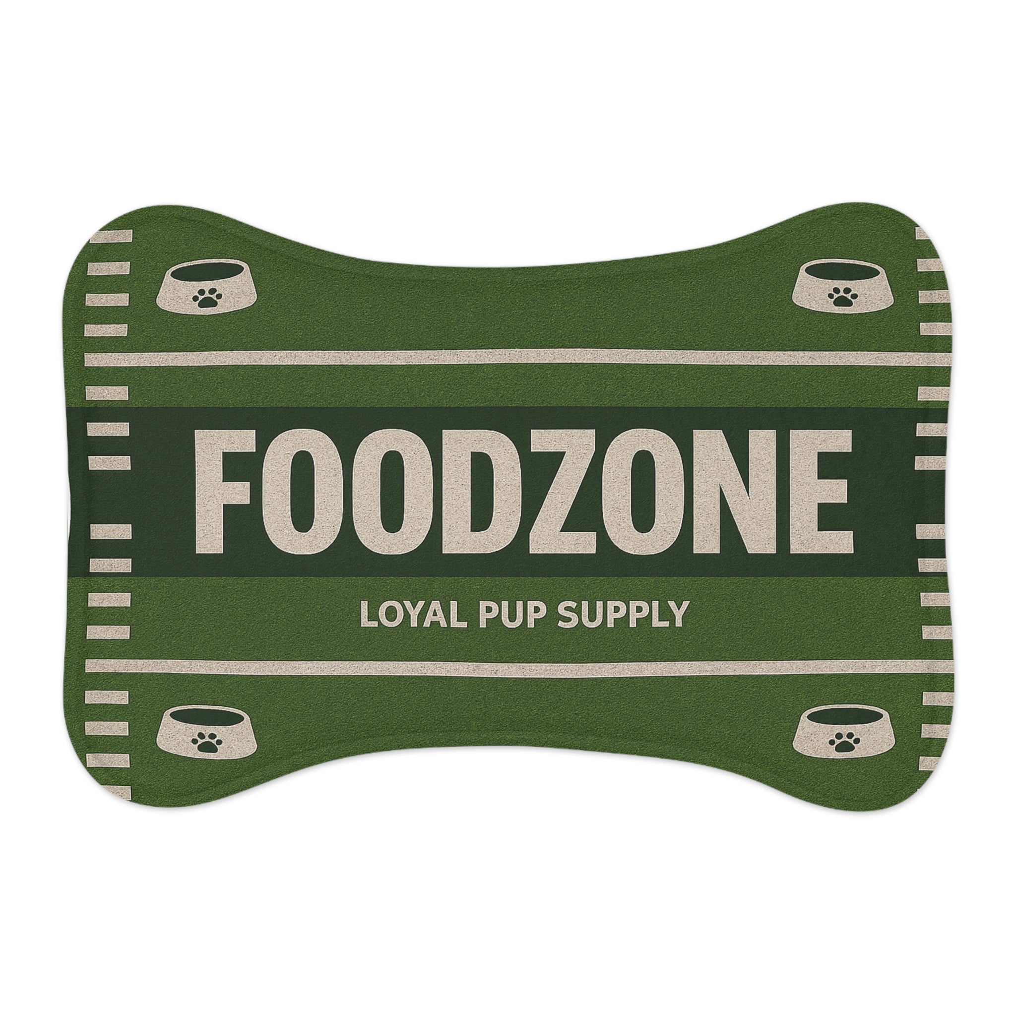 Foodzone Pet Feeding Mat- Football Field Dog Food Mat, Non-Slip Puppy Feeding Station, Loyal Pup Supply Exclusive - Accessories