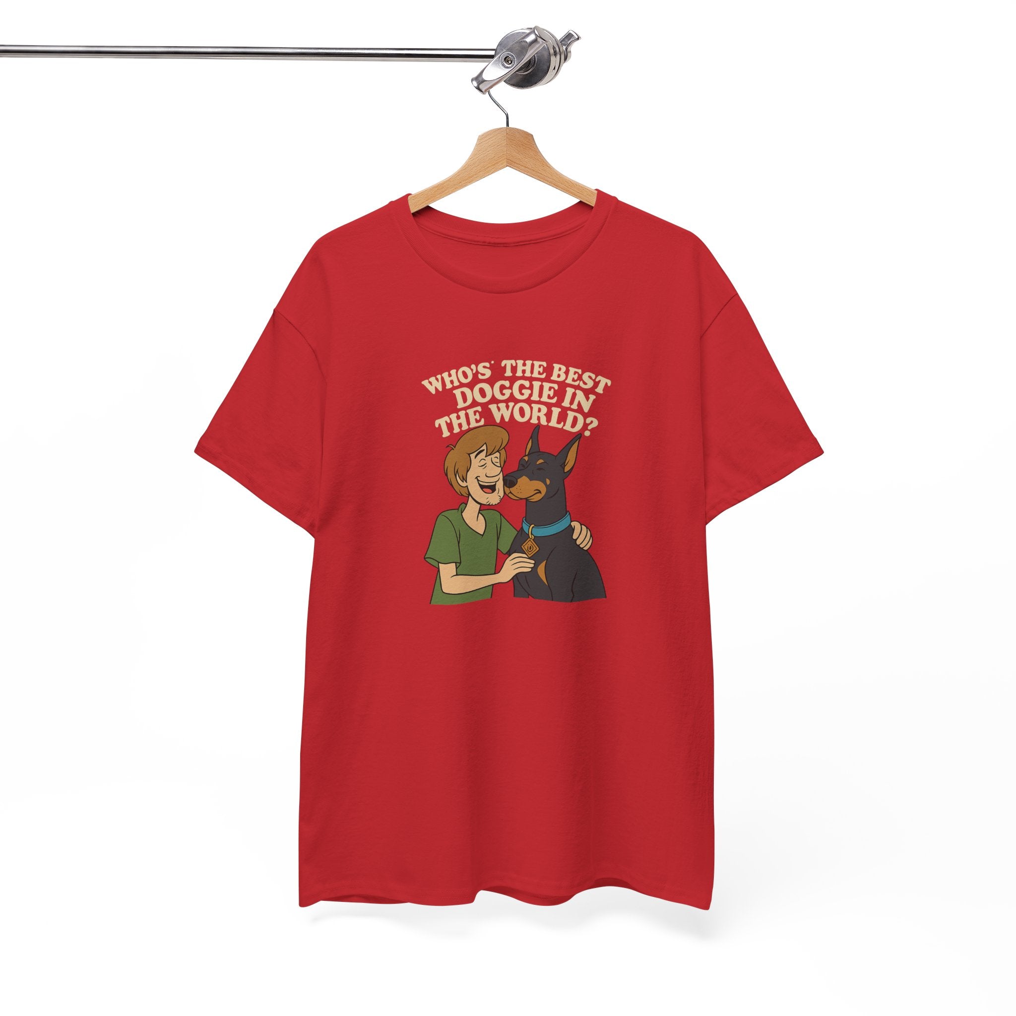 Best Doggie in the World Tee – Fun Cartoon Doberman Shirt, Dog Lover Gift, Unisex Pet Apparel