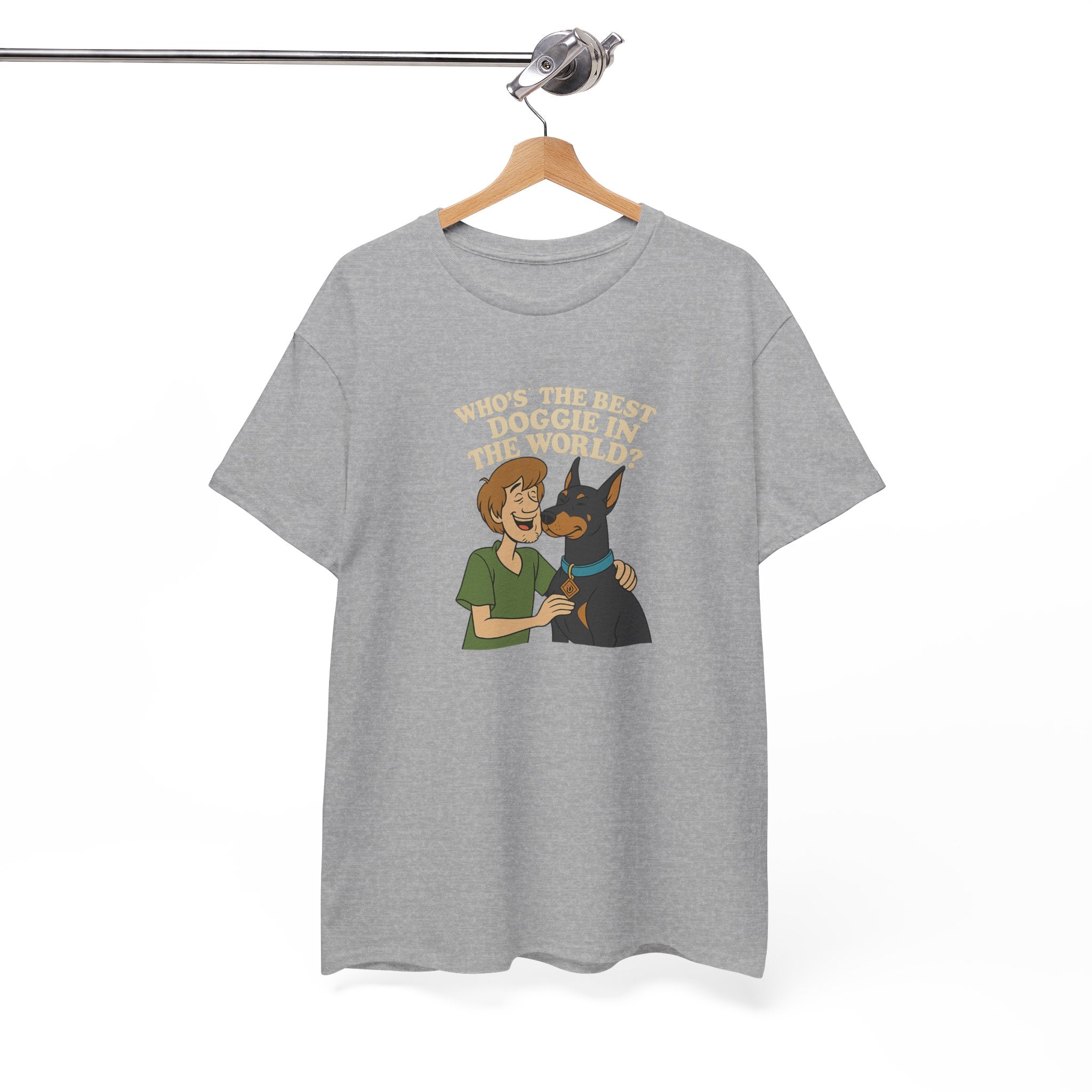 Best Doggie in the World Tee – Fun Cartoon Doberman Shirt, Dog Lover Gift, Unisex Pet Apparel