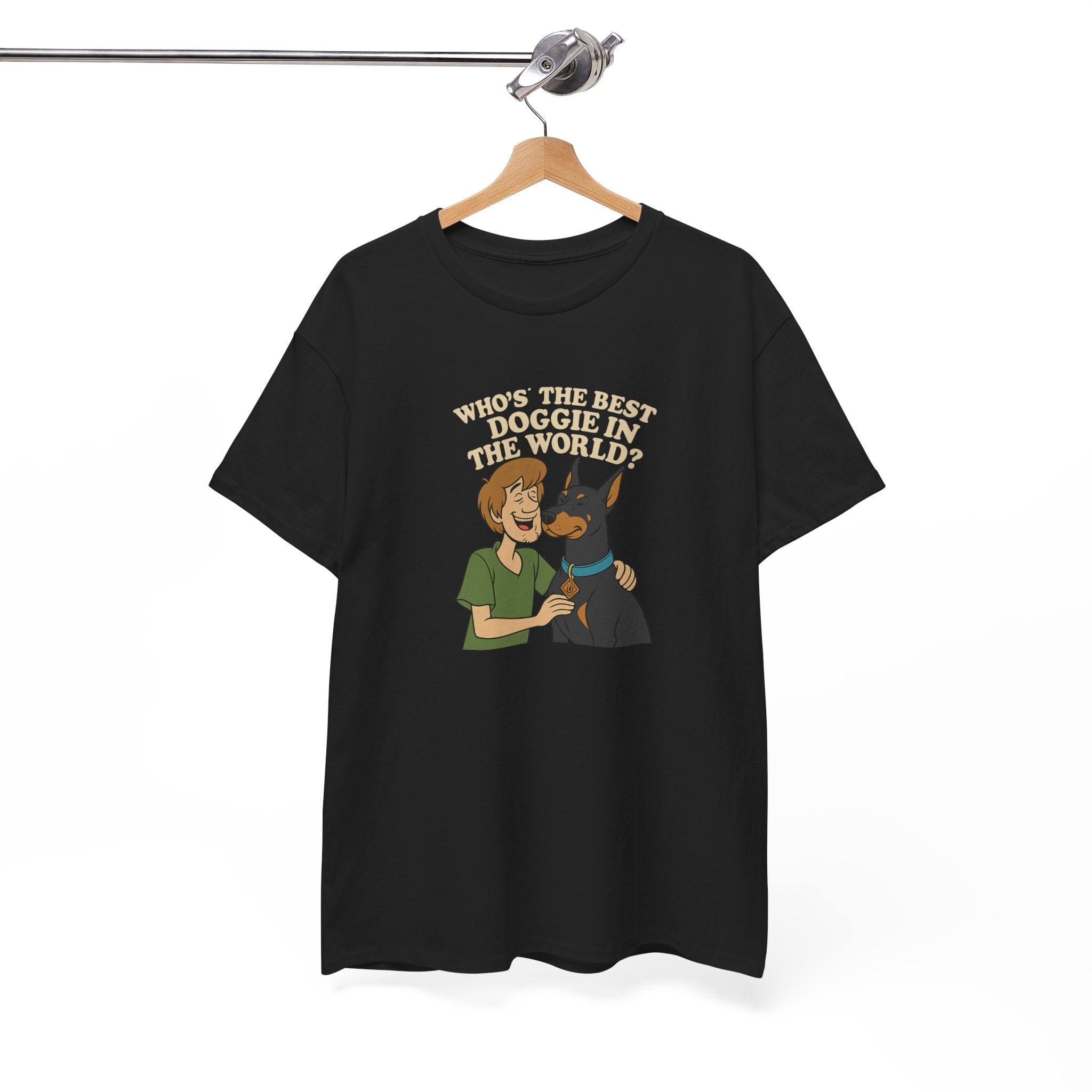Best Doggie in the World Tee – Fun Cartoon Doberman Shirt, Dog Lover Gift, Unisex Pet Apparel