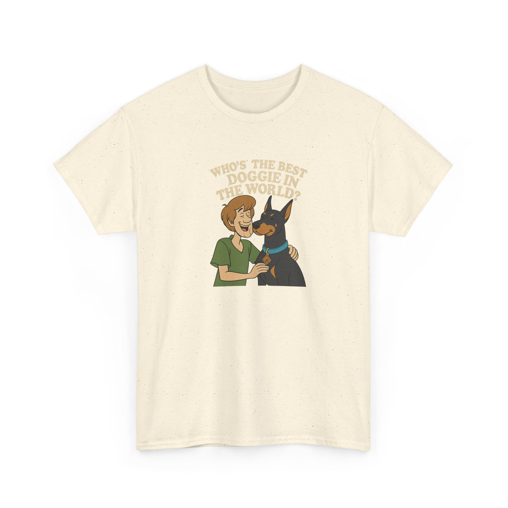 Best Doggie in the World Tee – Fun Cartoon Doberman Shirt, Dog Lover Gift, Unisex Pet Apparel