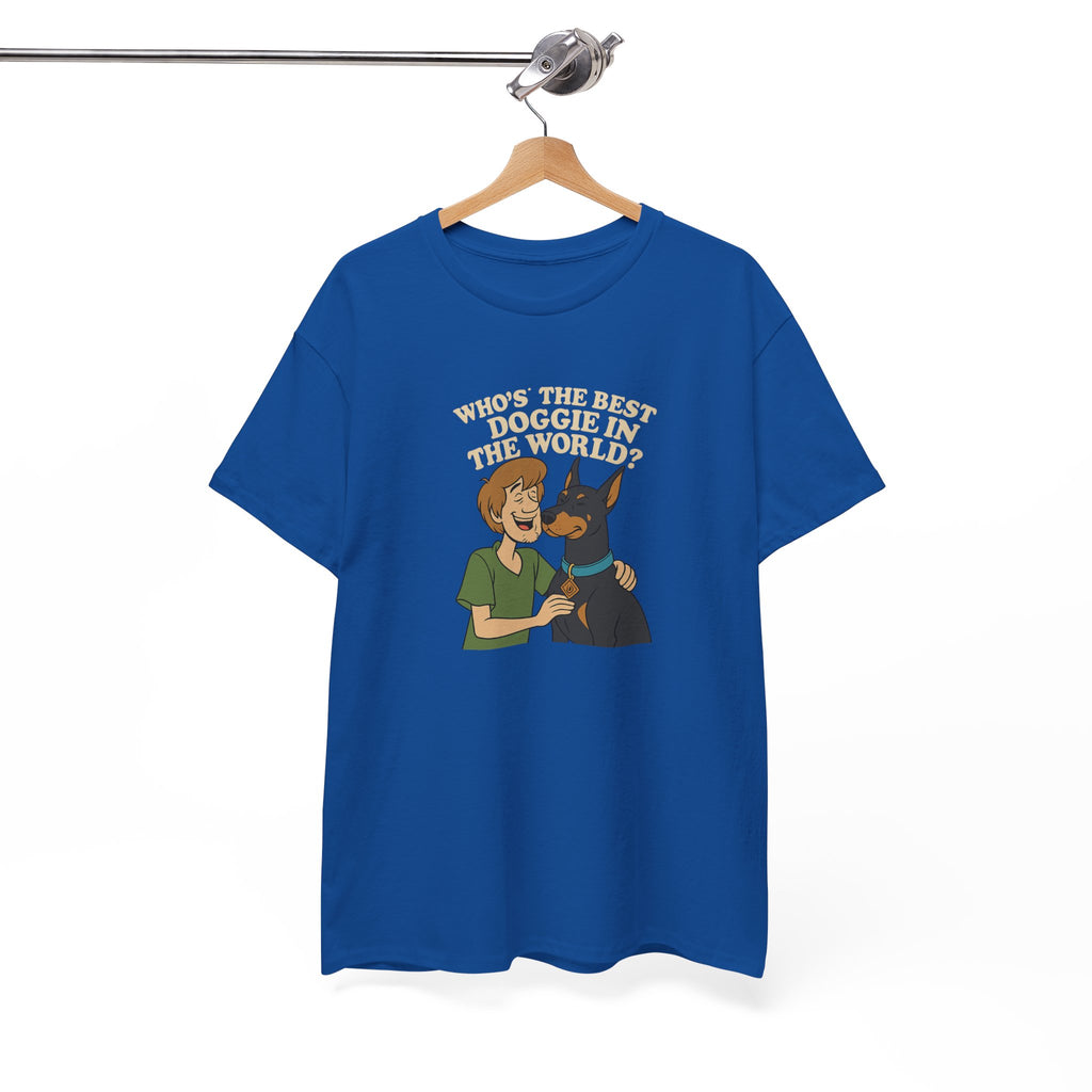 Best Doggie in the World Tee – Fun Cartoon Doberman Shirt, Dog Lover Gift, Unisex Pet Apparel