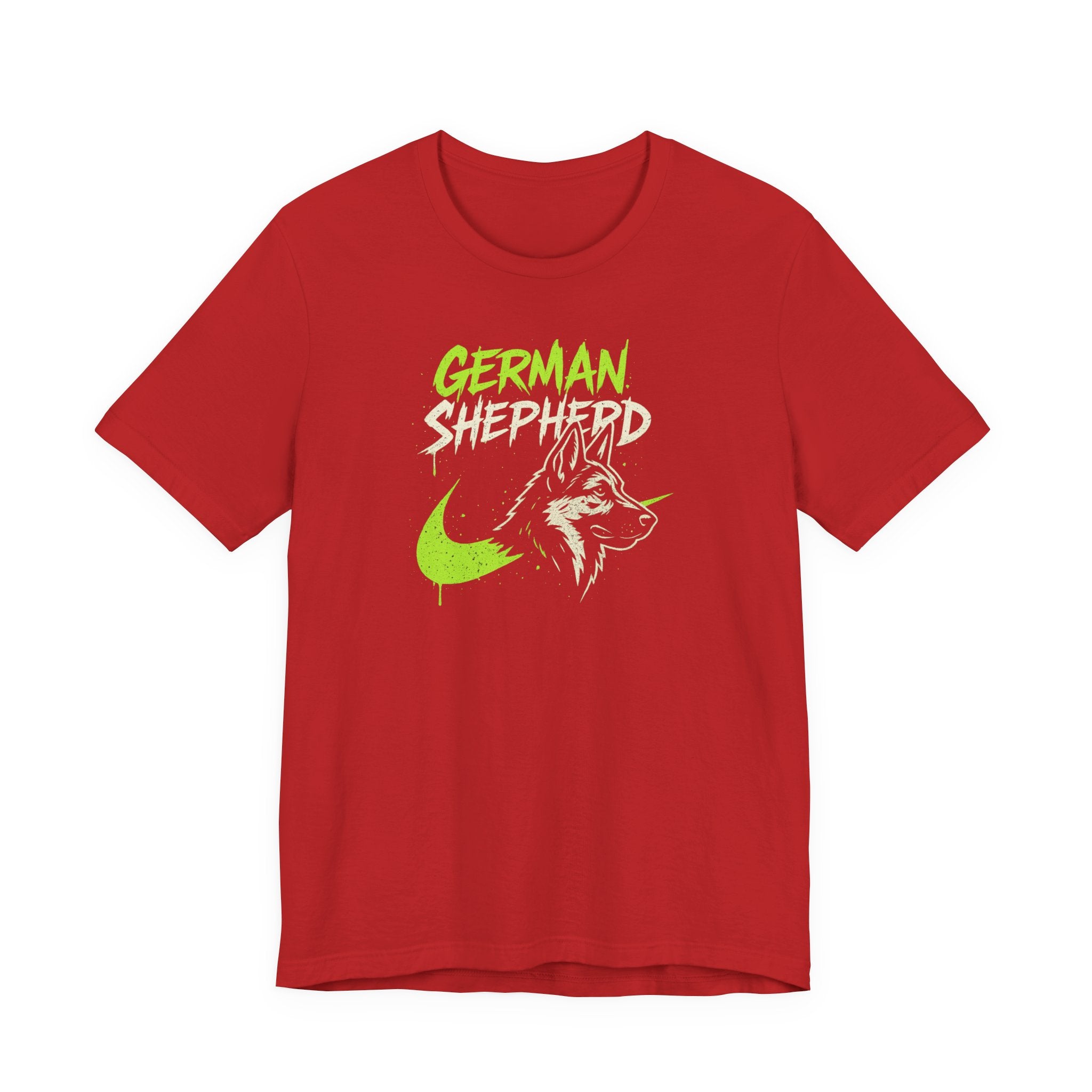 German Shepherd Graphic Tee – Bold Dog Lover Shirt, Neon Streetwear Pet Apparel, Unisex T-Shirt