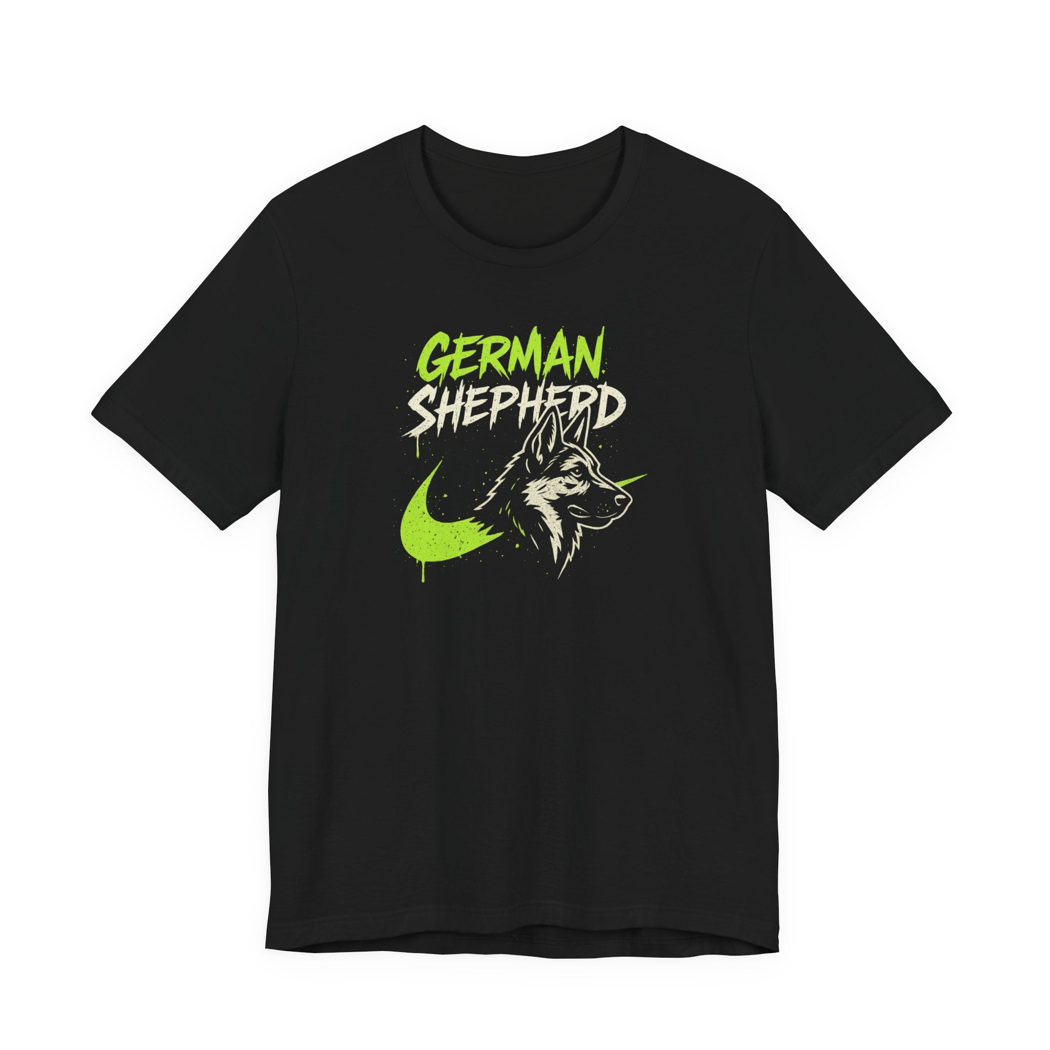 German Shepherd Graphic Tee – Bold Dog Lover Shirt, Neon Streetwear Pet Apparel, Unisex T-Shirt